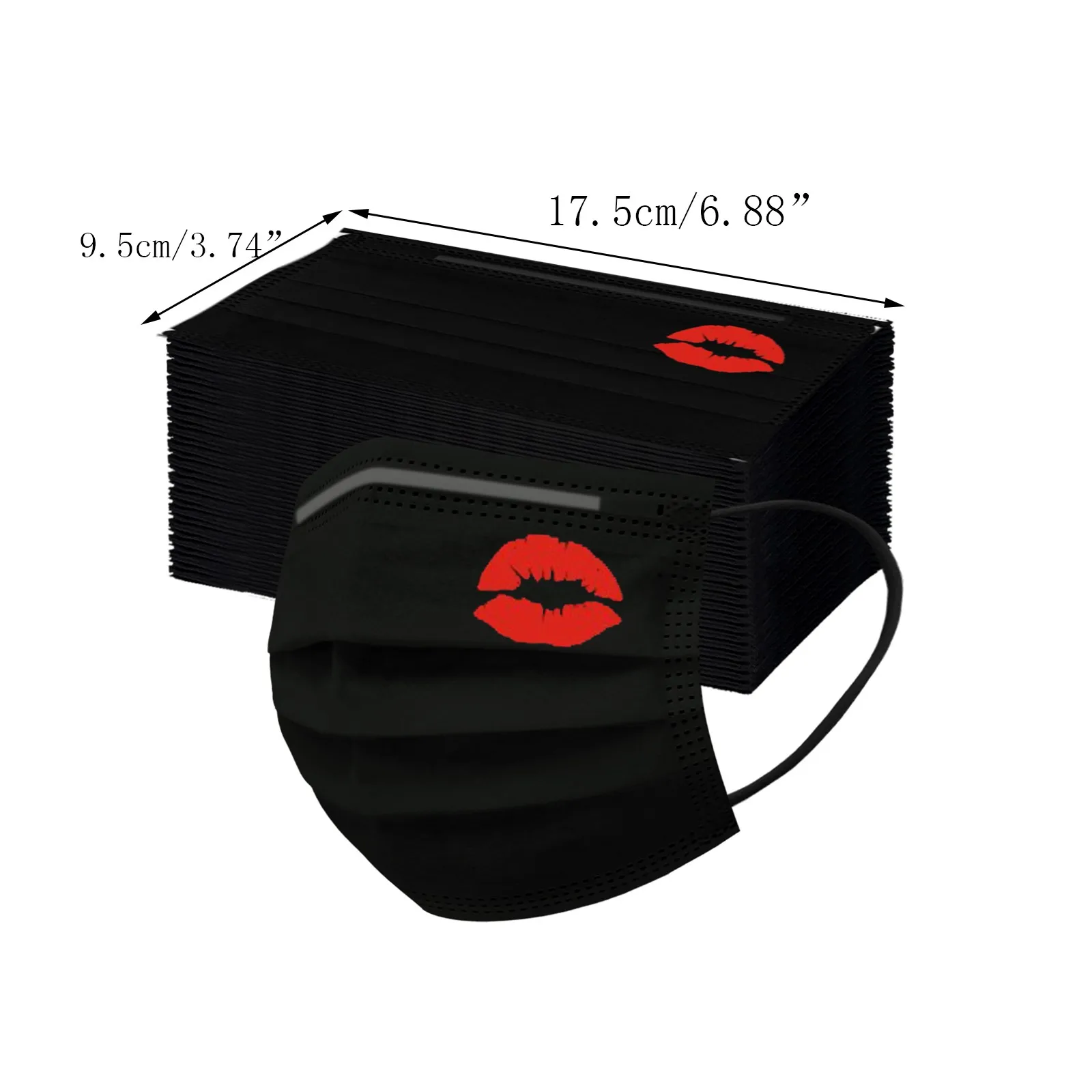 

2021New 50PC Black Mask Disposable Face Mask Industrial Ear Loop Mask Adult disposable mask breathable Creative novelty