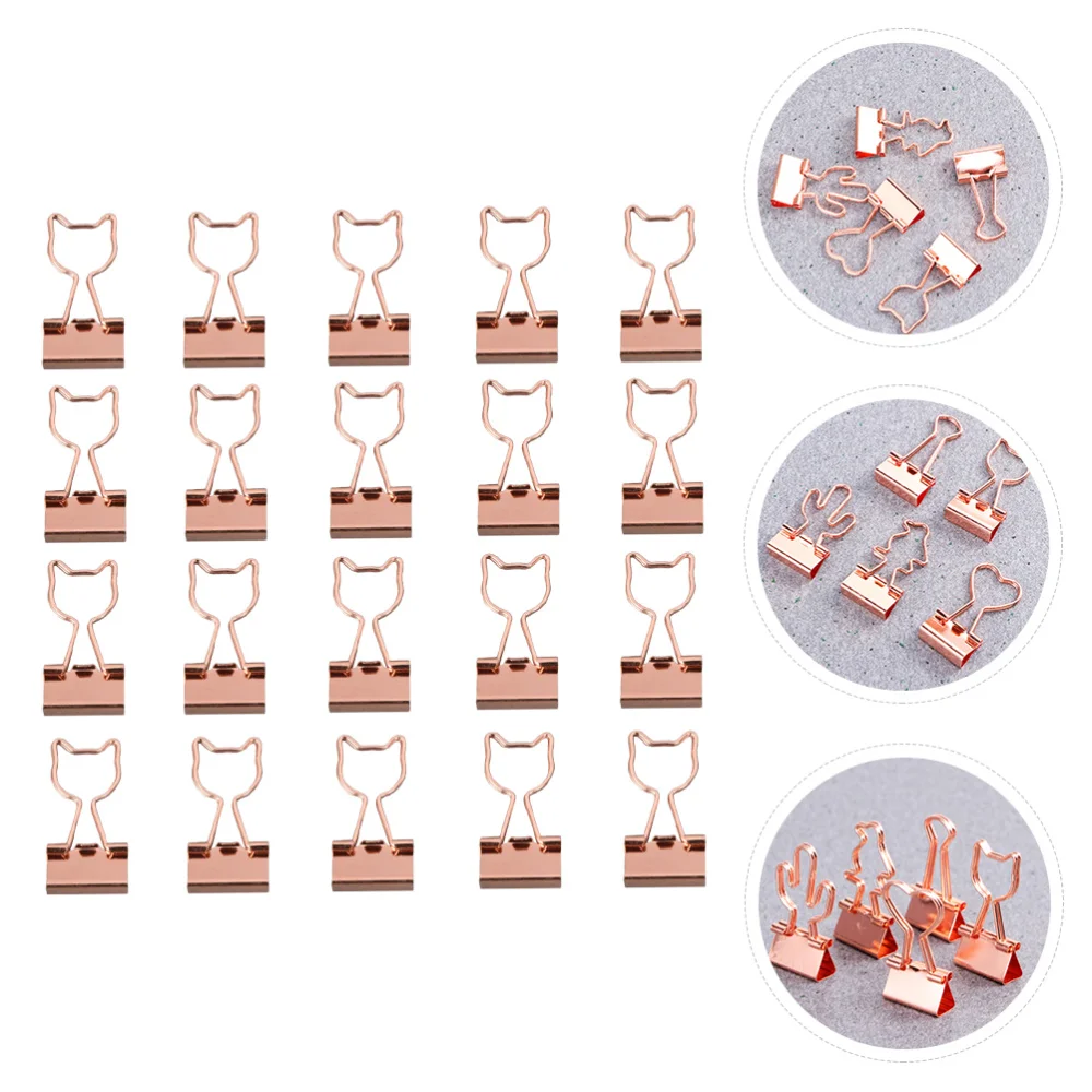

20Pcs Practical Binder Clips Metal File Clips Paper Clips Office Supplies (Cat)