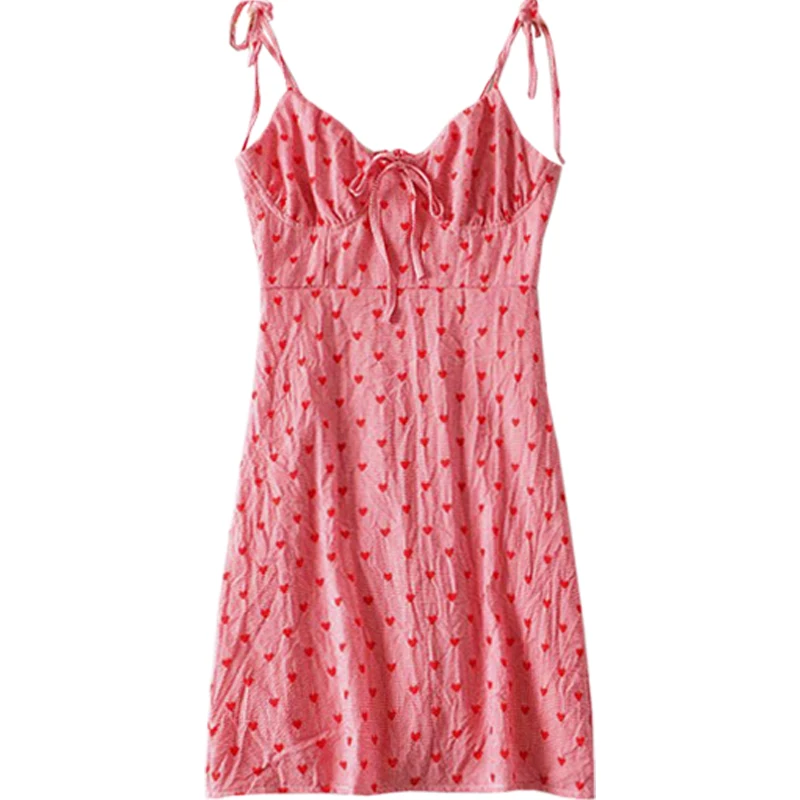 

Cotton Sweet Cute Strap Dress French Style Small Grid Slim Dress Ins Small Love Girls' Dress Short