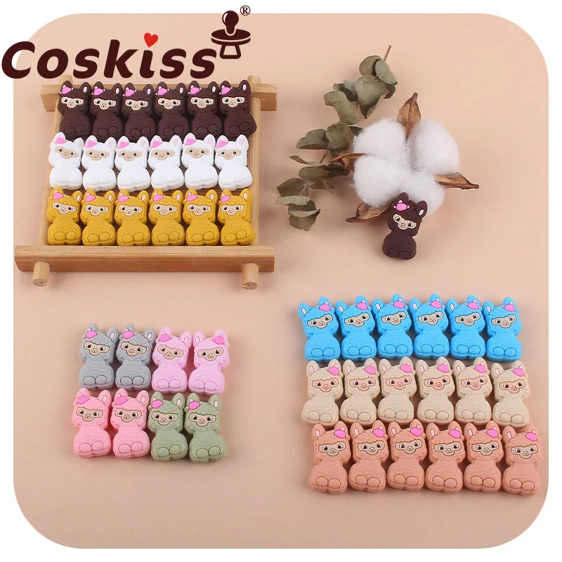 Coskiss-mordedor de silicona con cuentas de oveja para beb&eacute;, chupete masticable de dibujos animados, accesorios para la dentici&oacute;n, sin BPA, 5 uds.-0