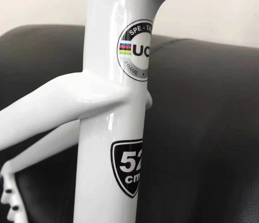 Классический белый с черным логотипом углеродная дорожная рама дисковый тормоз