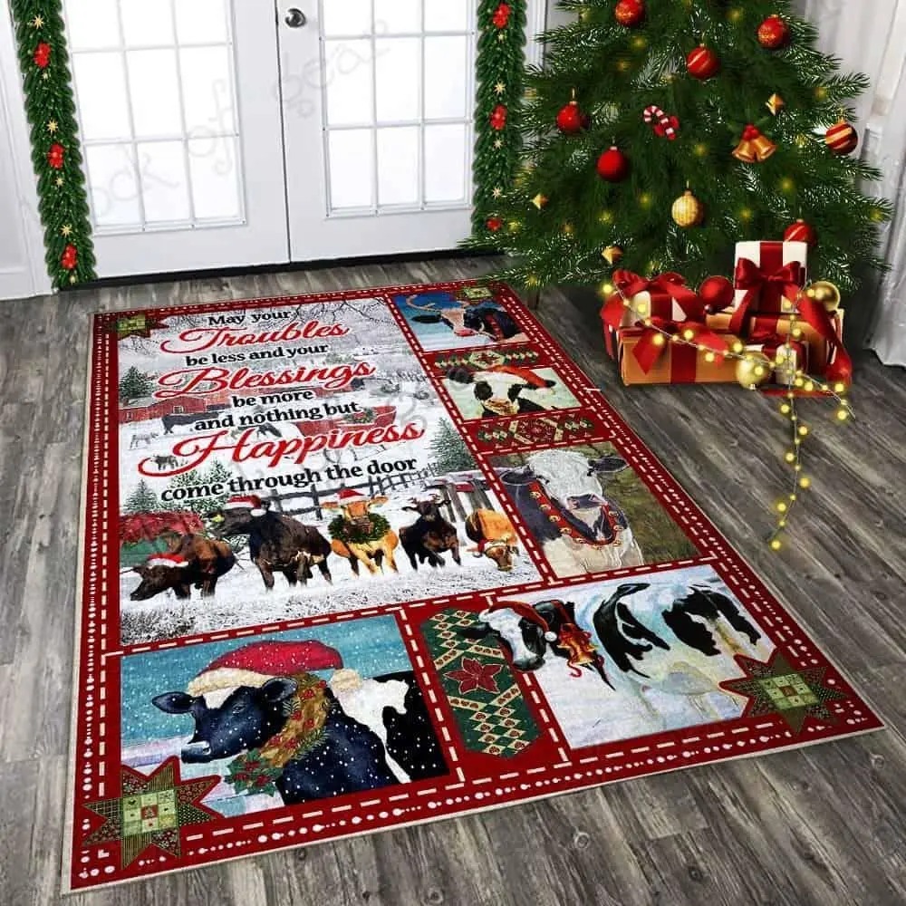 Christmas Red Truck Snowy Cardinals Living 3D Printed Rugs Mat Anti-slip Large Rug Carpet Home Decoration Tapete Peludo | Дом и сад