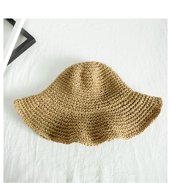 Girl Raffia Sun Hat Wide Brim Floppy 