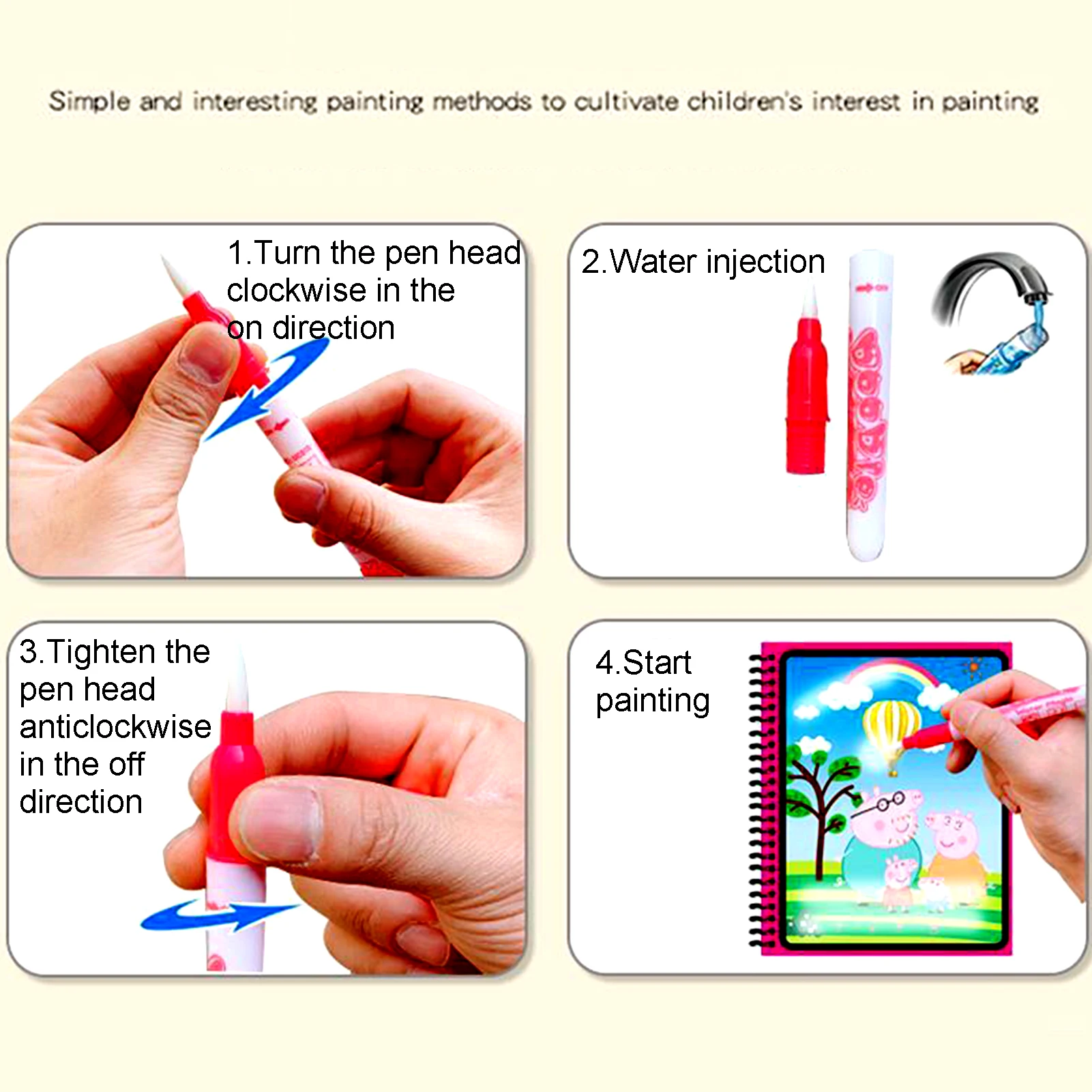 

Children Reusable Refillable Water Painting Graffiti Drawing Book Kids Gift