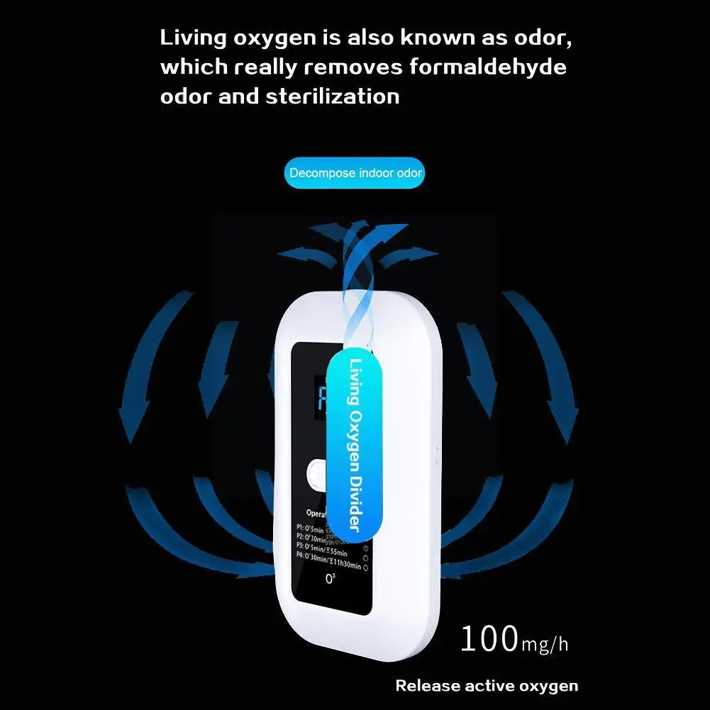 

White Air Purifier For Home Ozone Generator FT61 Push-Button Light HEPA Air Night Desktop Rechargeable Filters Cleaner Puri X9W3