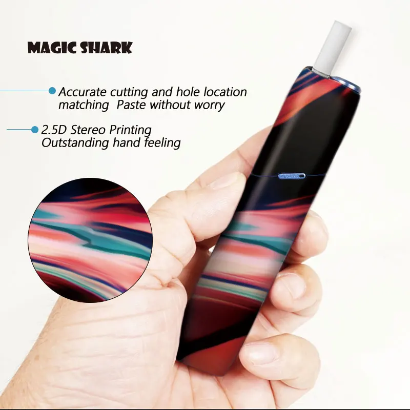 

Magic Shark Hot Sale Stereo Moon Star Butterfly Film Sticker Case Cover for IQOS 3 IQOS3 Multi Printing Label Sticker Skin