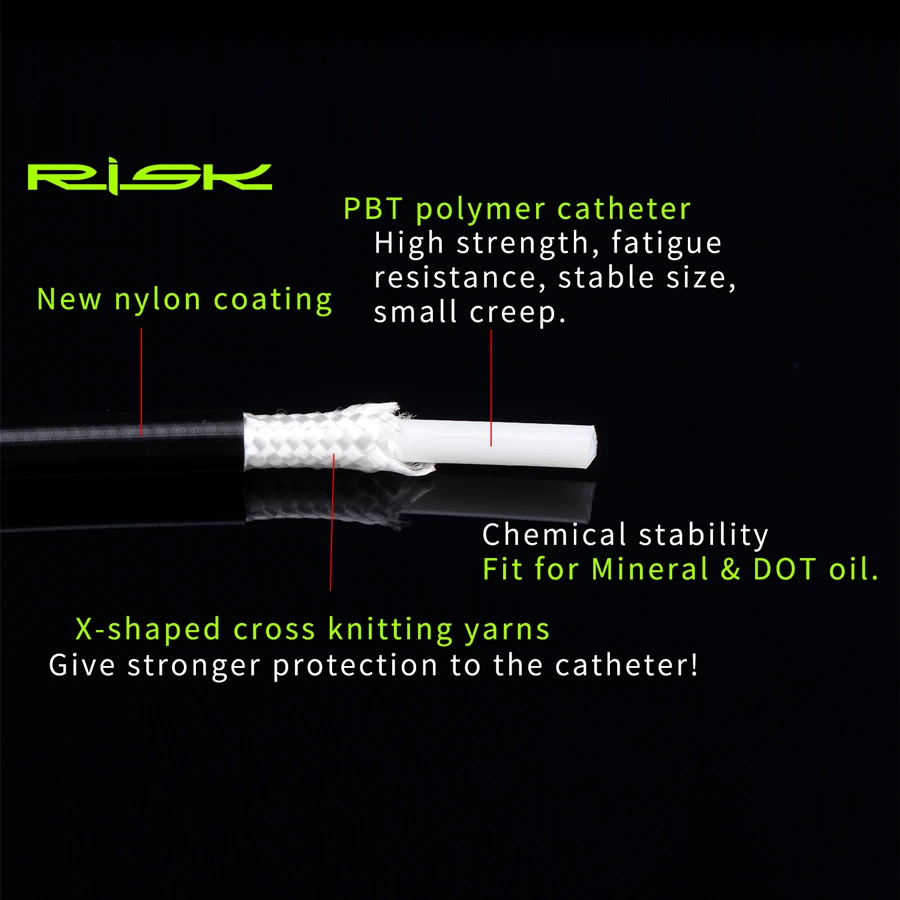 Шланг дисковый для горного велосипеда 5 мм с нейлоновой оплеткой 1/2 м|Кабели и