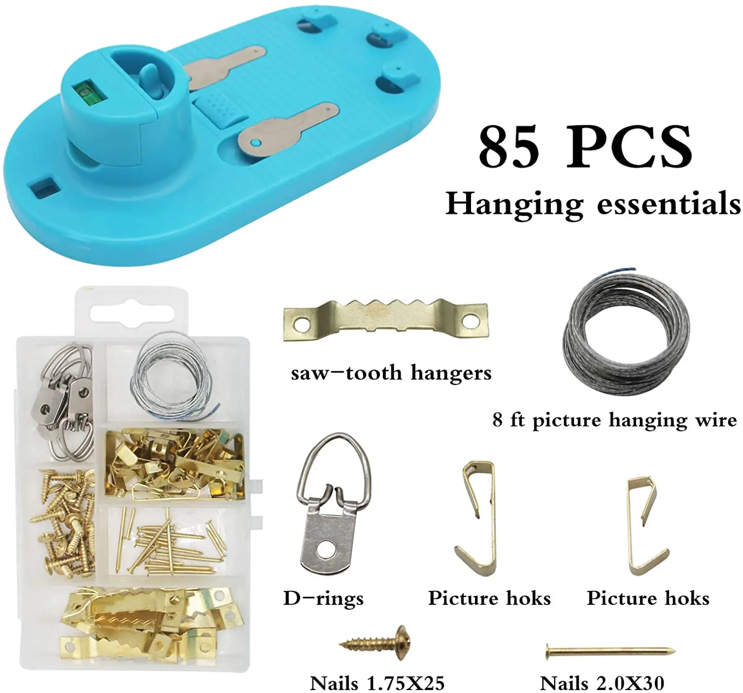 

Picture Hanging Kit with Leveling Tool Premium Hardware Picture Hanging Tool Multi-Purpose Hanging Kit for Mirrors Clock Artwork