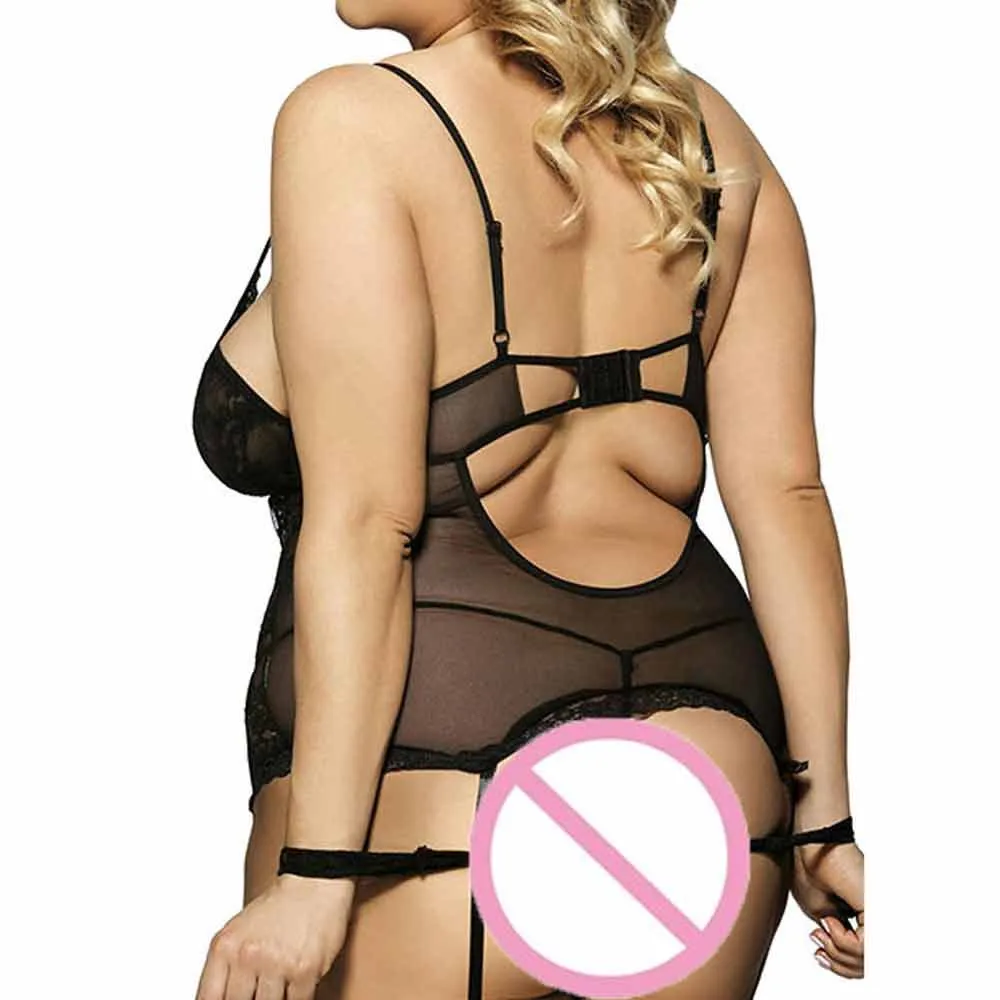 Эротическое нижнее белье с открытой спиной сексуальная комбинация кружевное