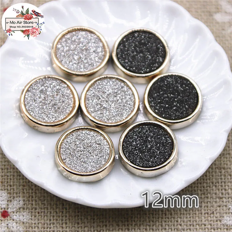 Круглые блестящие белые/черные пуговицы 12 мм 50 шт. аксессуары сделай сам для