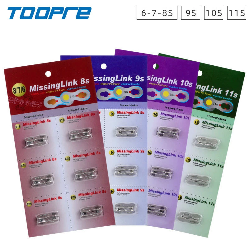 

6 Pair Bike Chain Quick Link Mountain Cycling Bicycle Chain Missing Quick Connector Connecting Master for 6 7 8 9 10 11 12 Speed