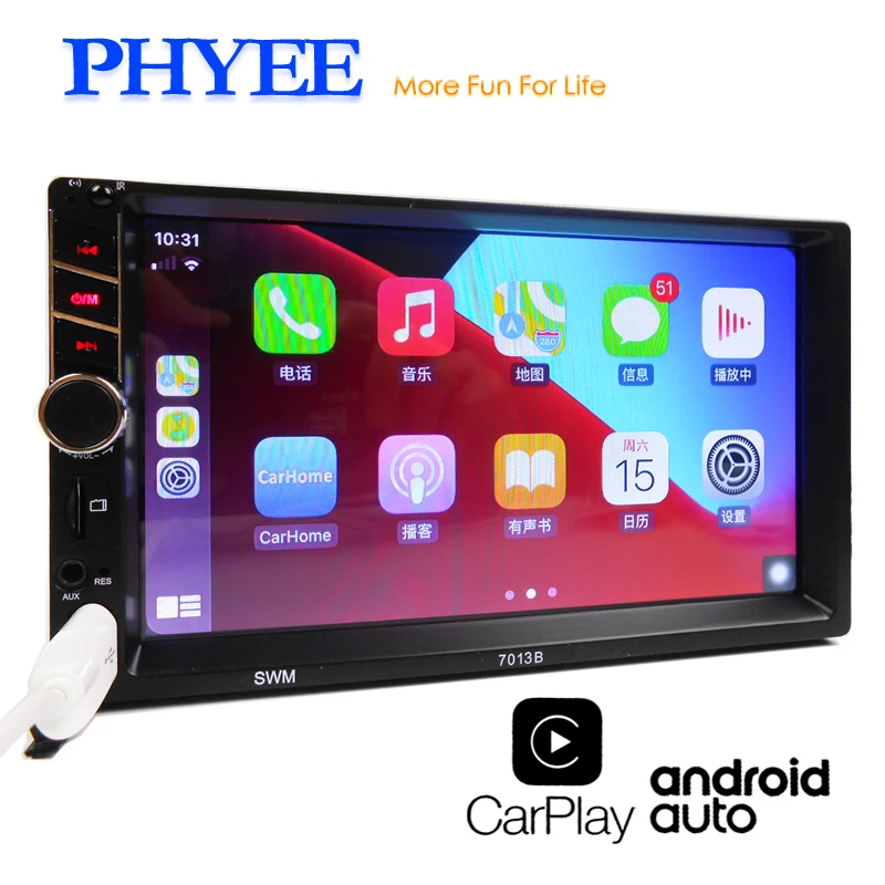 2 Din Carplay автомобильное радио Android Авто MP5 видео плеер Bluetooth Handsfree USB 7 &quotсенсорный