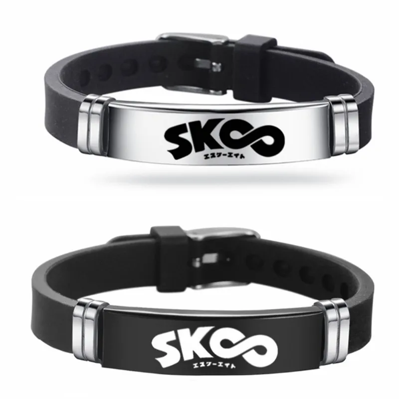 

New Hot Anime SK8 The Infinity Silicone Titanium Steel Bracelets For Women Men Jewelry Couple Bracelet Pulseras Friends Gift