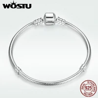 wostu 925 sterling silver bracelet barrel snap clasp cubic bangle bracelet chain bracelet charm sizes 17%e2%80%9321 xchs902