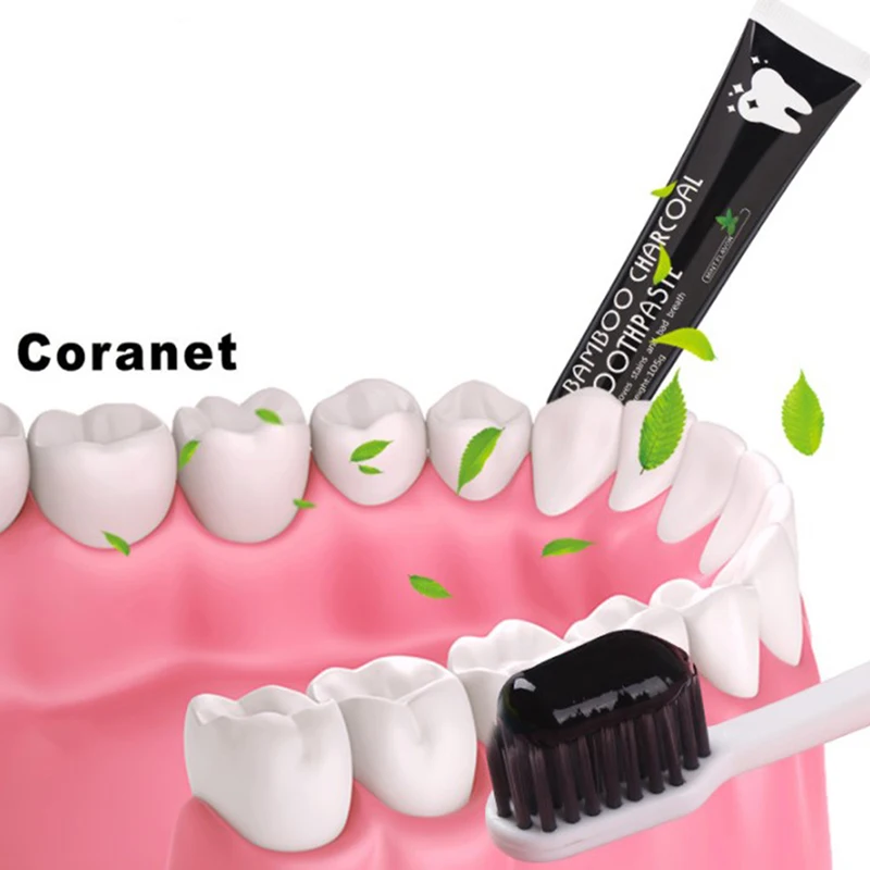 

105g Coconut Shell Black Charcoal Toothpaste Teeth Whitening Clean Remove Bad Breath Oral Odor Toothpaste Dental Care Tool