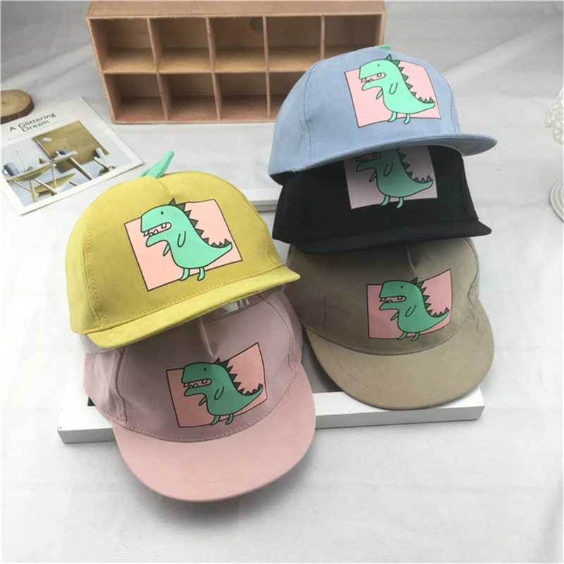 Fashion 2-8 Years old Children Baseball Cap Boys Girls Dinosaur style Snapback adjustable Kids Hip Hop Hat Sun cap wholesale | Аксессуары