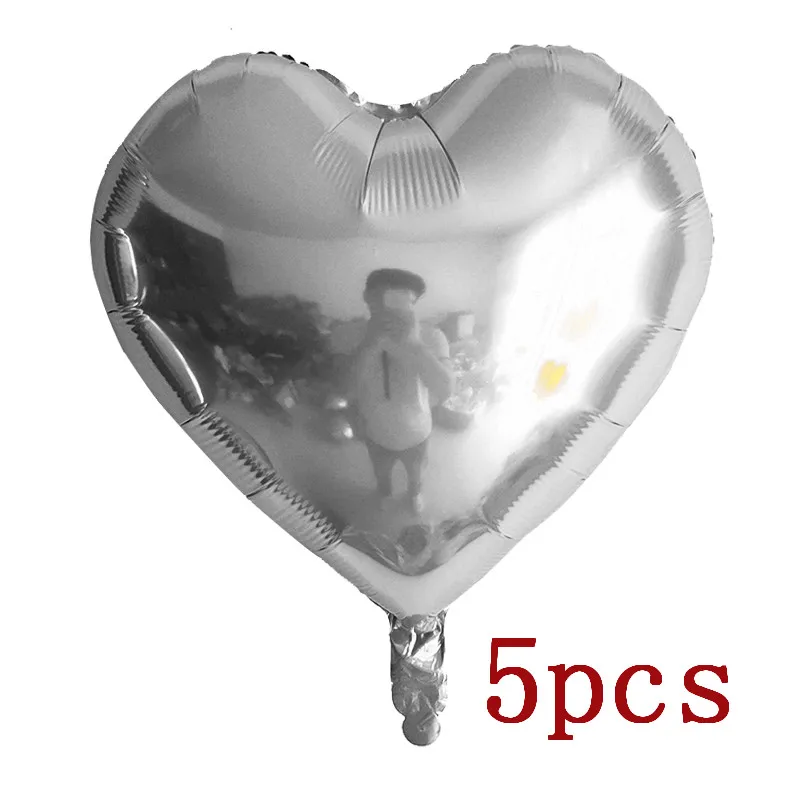 silver Heart Металлические латексные шары золотого и серебряного цвета, 18, 20, 30, 40, 50, 60 лет, вечерние шары с цифрами на день рождения, юбилей, подарок для взрослых - Цвет: silver Heart