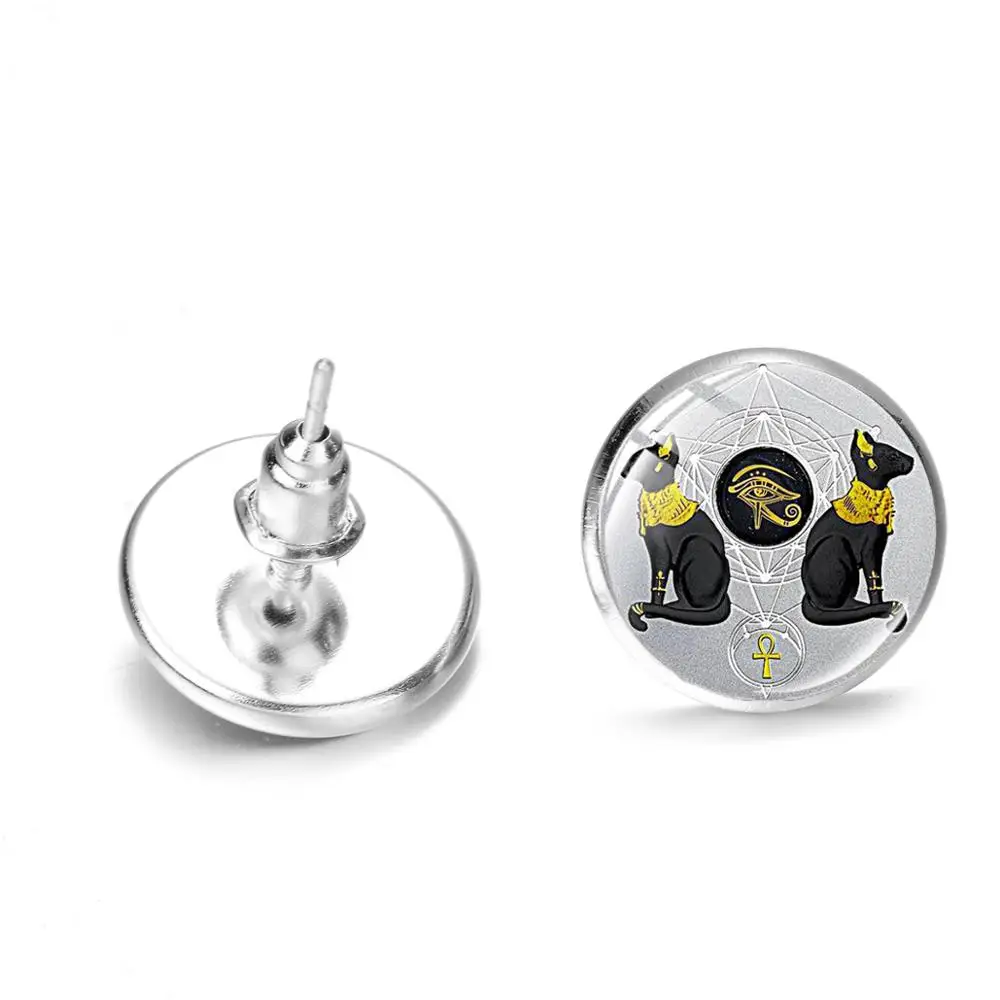 Серьги-гвоздики в винтажном стиле ювелирные украшения виде глаза хора Анкх