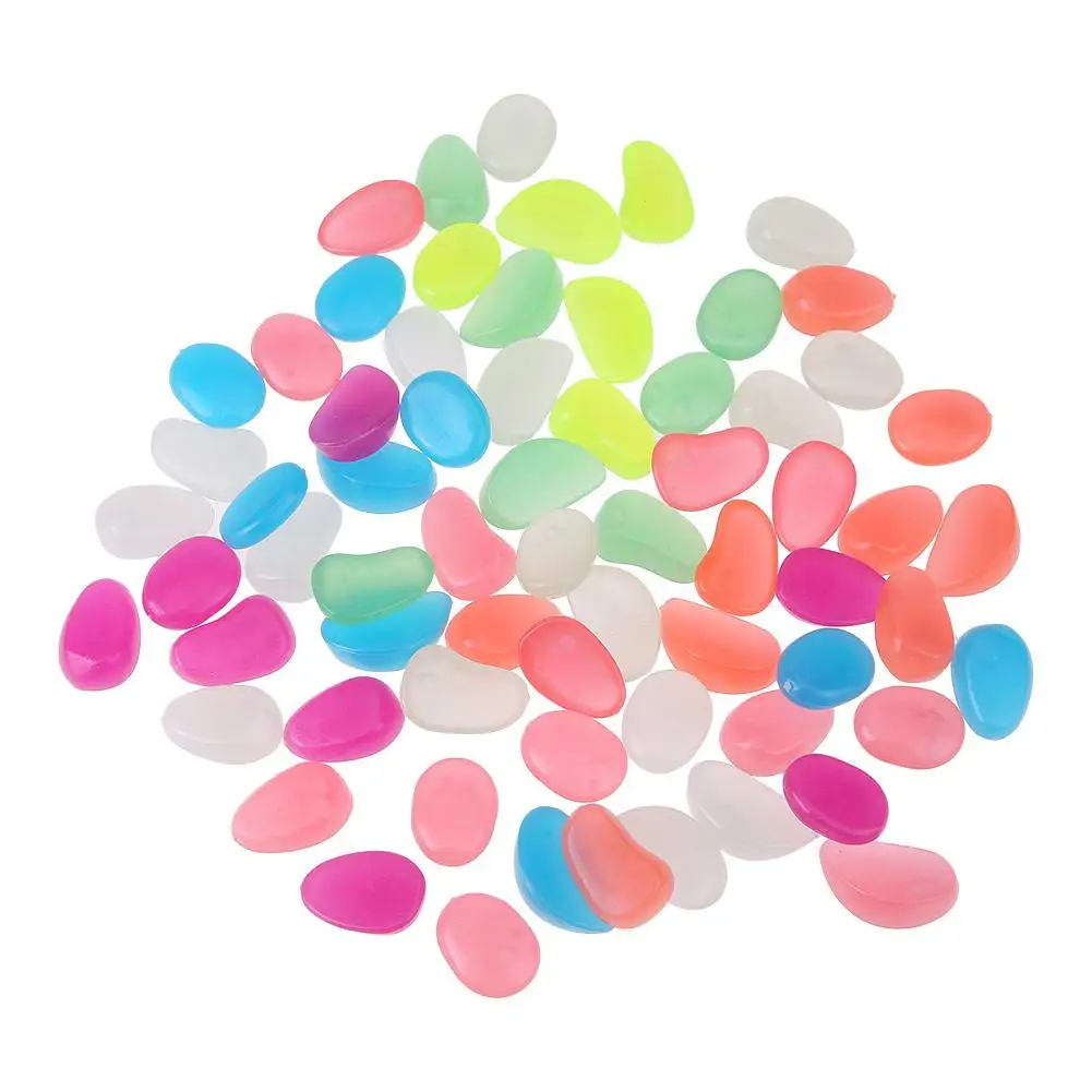 

50pcs Glow in the Dark Garden Pebbles Glow Stones Rocks for Walkways Garden Path Patio Lawn Garden Yard Decor Luminous Stones