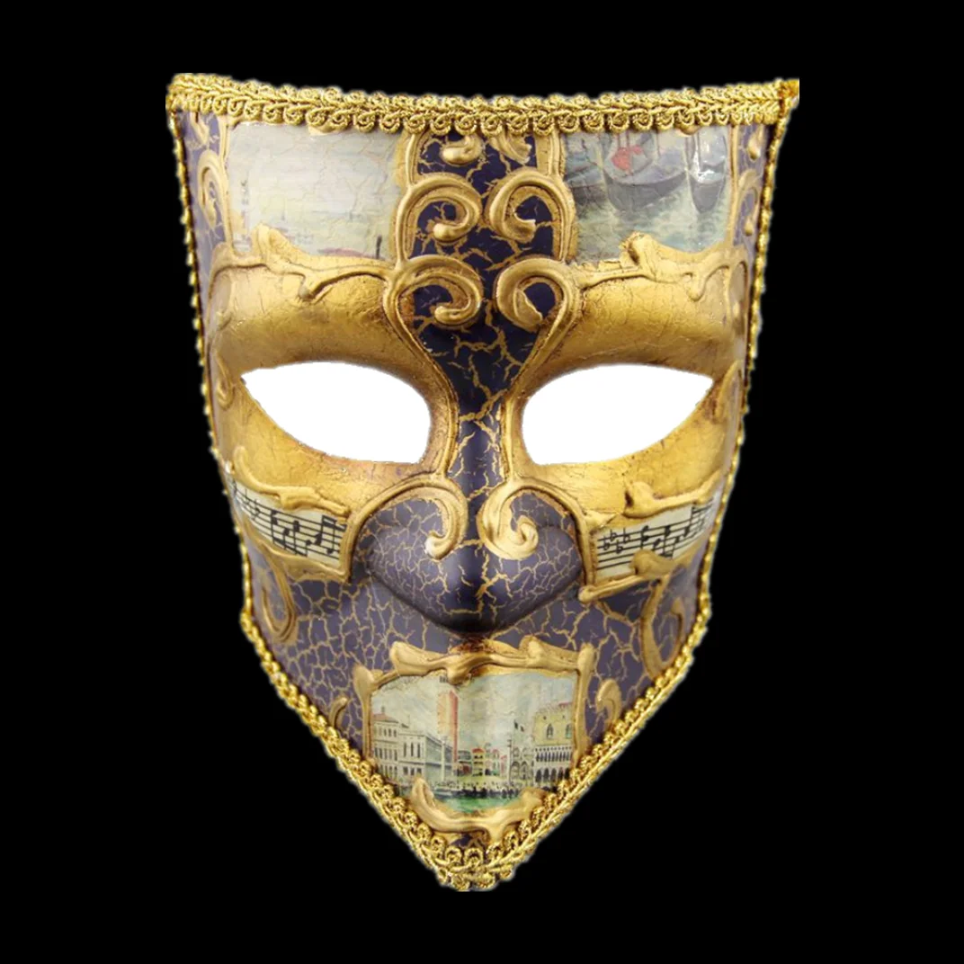 Новая итальянская Венецианская Ретро квадратная маска на все лицо с ручной