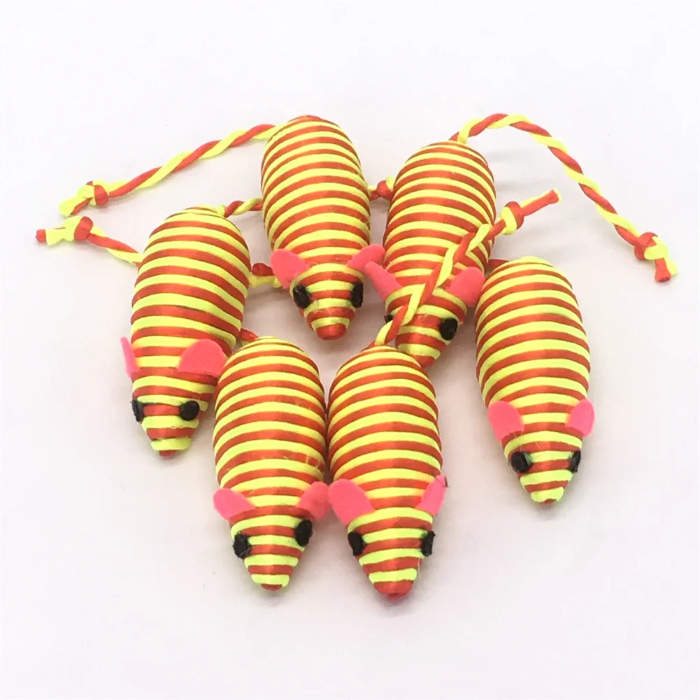 

Pet Supplies Cat Kitten Mouse Toys Colorful Squeak Sound Toy Fun Bite Toy Funny Rat Toy Biting Toy Training Elastic Rope Toys