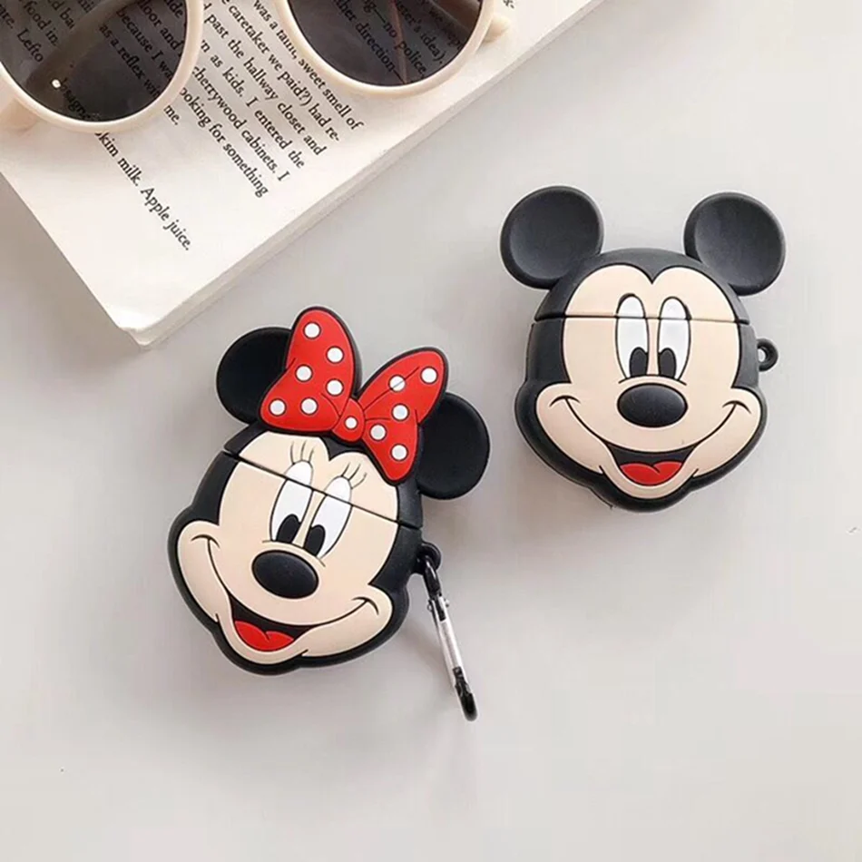 Чехол для наушников для Airpods 2, чехол, силиконовый, медведь, кошка, свинья, Мультяшные наушники, чехол для Apple Air pods 1, чехол для Earpods, брелок для ключей