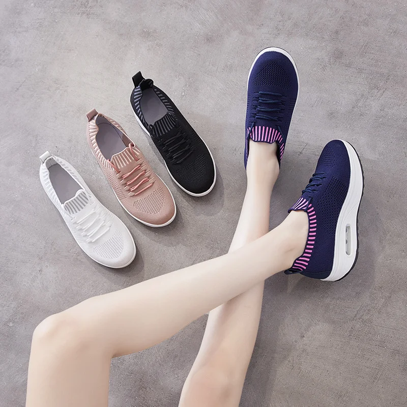 

Abhoth Air cushion Women Shoes Sneakers Breathable Mesh Casual Increase Walking Shoes Elasticity Trainers Zapatillas De Mujer 42