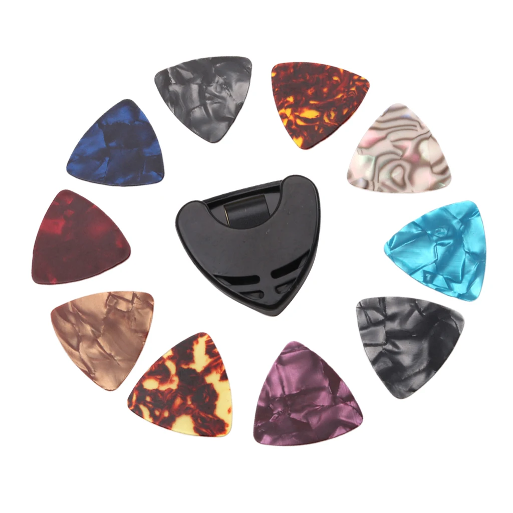 

Guitar Pick Plectrums Holder Box Case + 10pcs Guitar Picks DIY Replacements