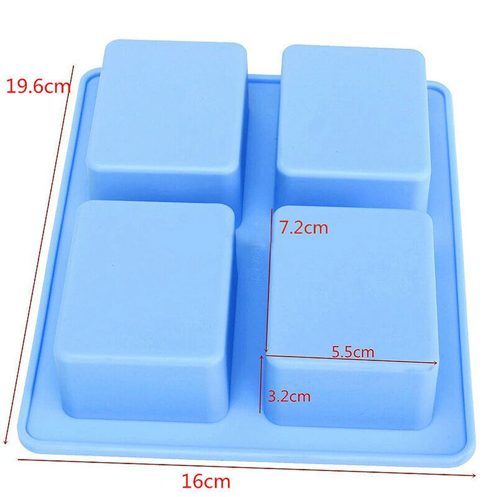 1 шт креативное Дерево Узор прямоугольная силиконовая форма для мыла 4 отверстие