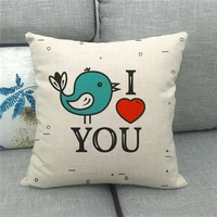 valentines day 4545cm faux linen throw pillowcase decoration office creative home seat cushion cover pillow for living room