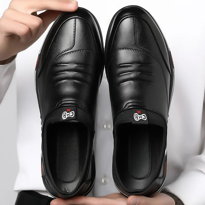 

Men's Leather Shoes Leather Spring 2021 New Business Casual Soft-Soled Non-Slip Breathable All-Match Footwear Autumn Sneakers