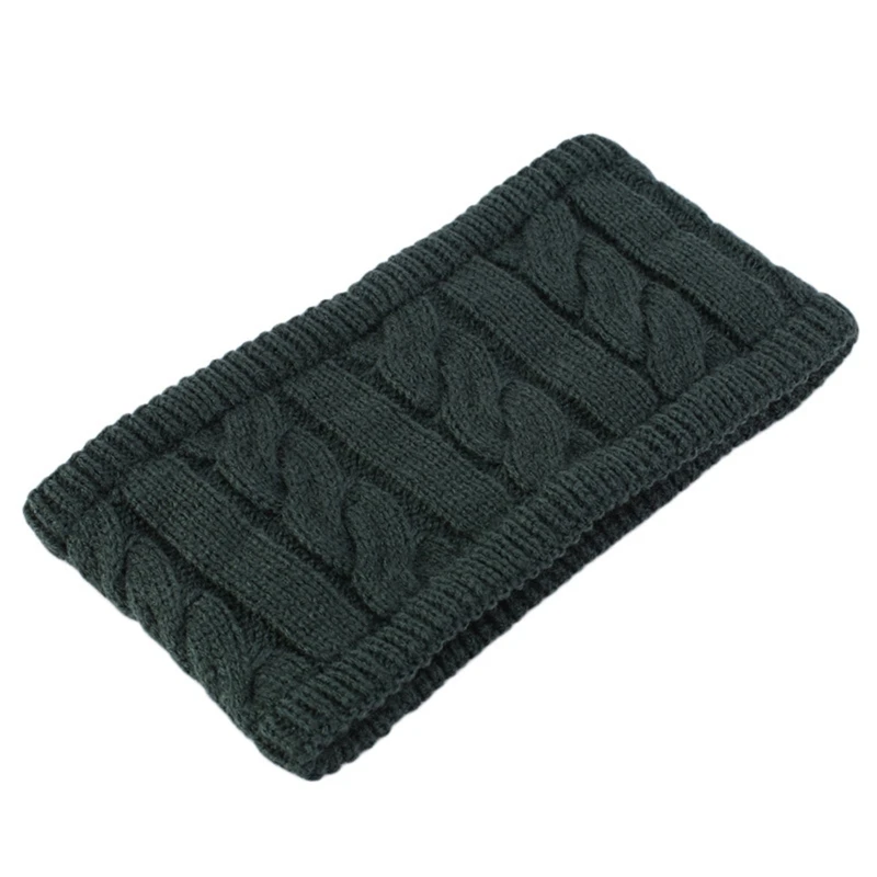 

Women Winter Cable Knit Headband Plush Lining Ear Warmer Crochet Headwrap Turban 649C