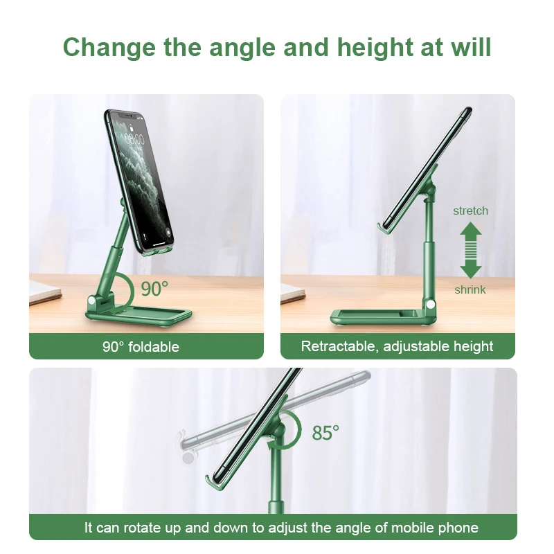 meide phone stand for iphone 11 xiaomi samsung foldable metal desktop tablet phone holder universal table cell phone holder free global shipping