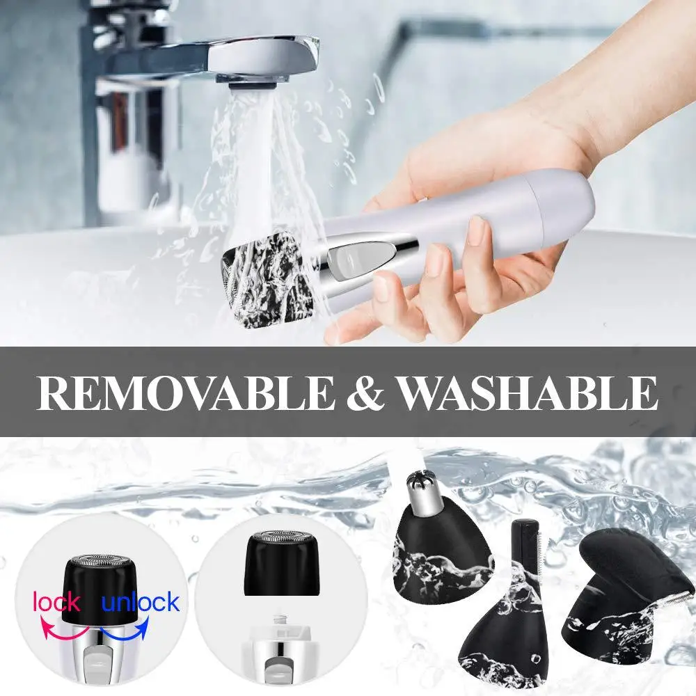 4 in 1 Shaving Safety Facial Hair Clipper Trimmer Electric Nose Men Eyebrow Shaver Clip | Бытовая техника