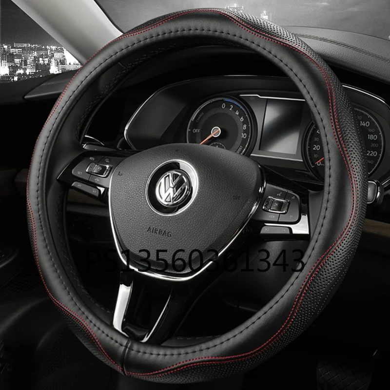 

For Volkswagen CC Passat Tiguan jetta Bora Tuyue steering wheel cover leather car handle cover leather
