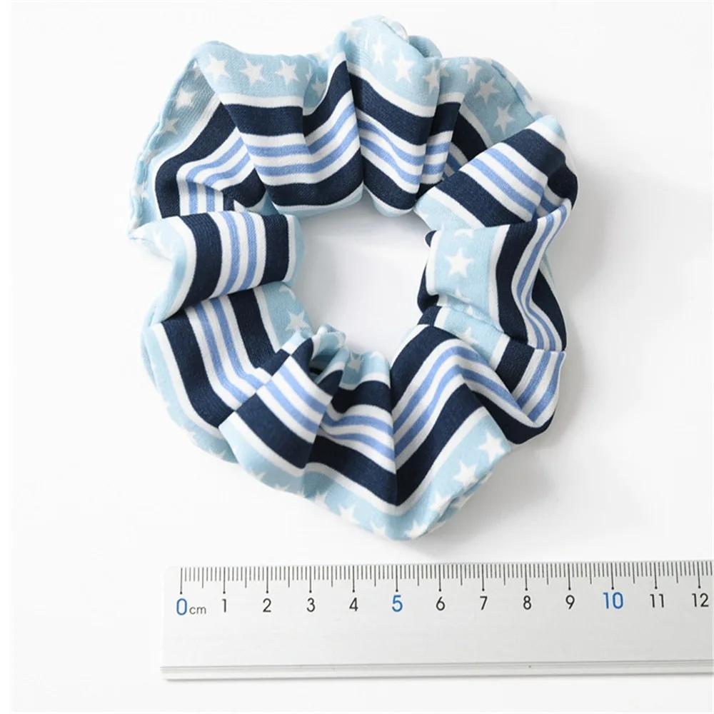 

Fashion Plaid Striped Elastic Hair Bands For Girls Women Star Print Ponytail Holder Hair Ring
