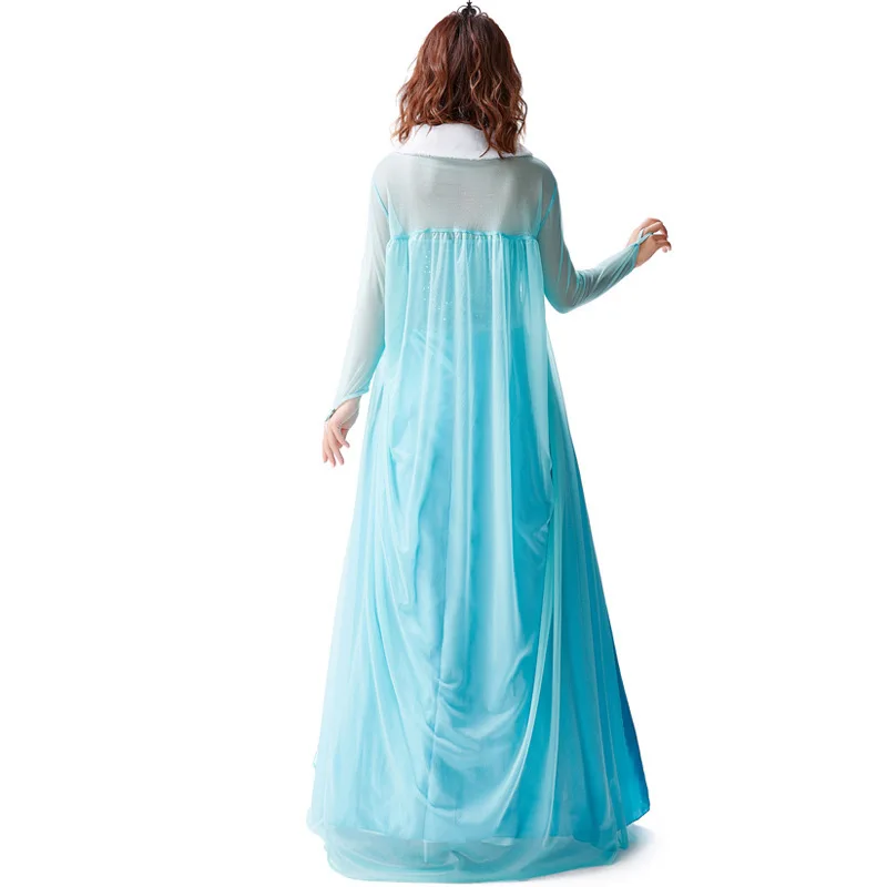 Halloween Adult Elsa Queen Fantasia Cosplay Costume Carnival Party Fairy Tale Princess Women Fancy Dress for Animation Role Play |