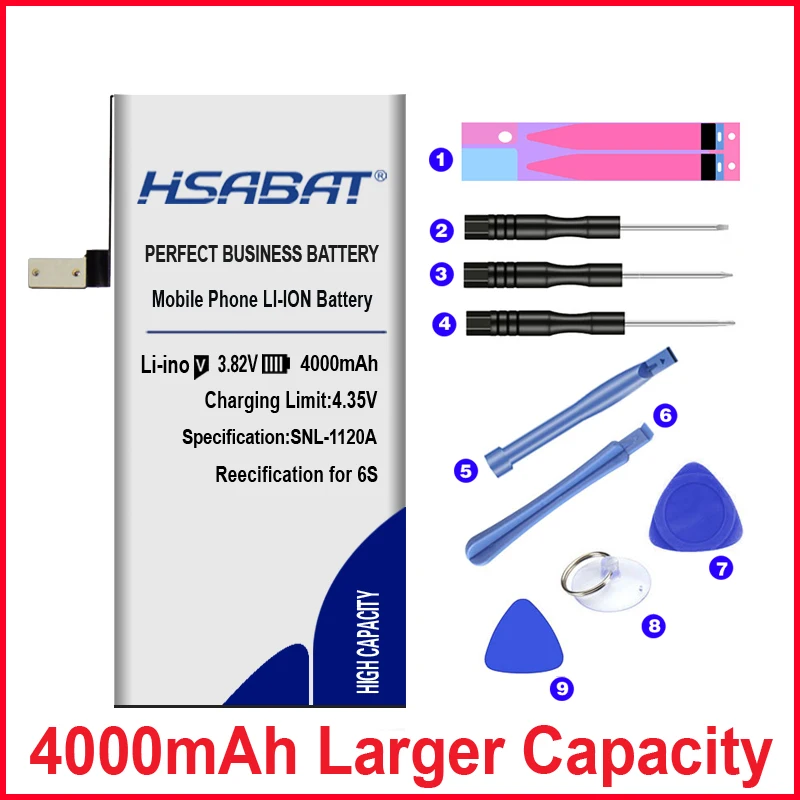 Аккумулятор HSABAT 4000 мАч для iphone 6s 7 8 для iphone 6 5S 5 SE для iphone 6s Plus 6s plus/7plus 7plus/8plus 8plus