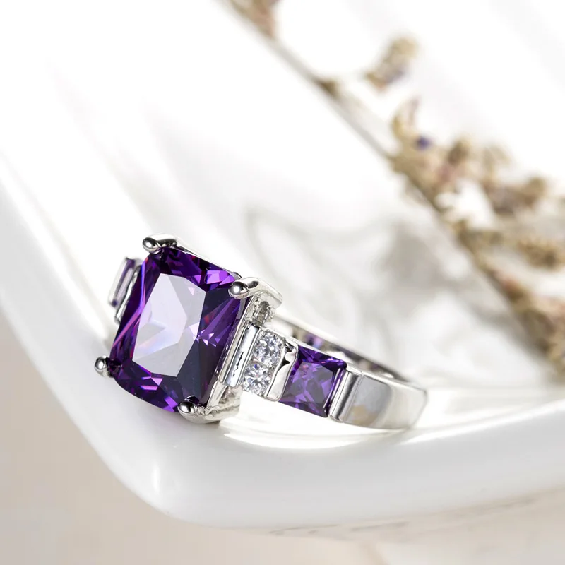 NEW Luckyshine Woman Classic AAAA Unique Fire Square Champagne CZ Silver Rings Wedding Party Holiday Gifts | Украшения и