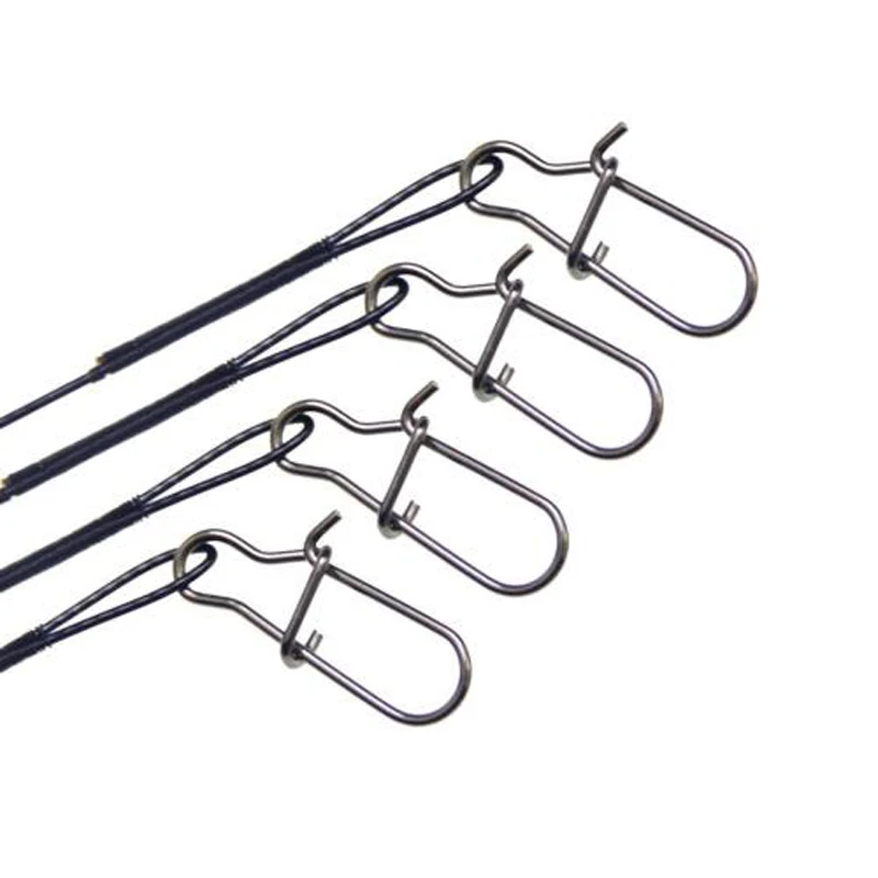 

10Pcs Nylon Fishing Line Bait Hook Tracer Anti-Bite Wire Line W/ Swivel Connector Front Wire Lure Eight-shaped Ring Pin Tackle