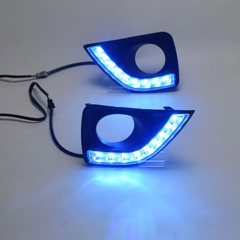 

ECAHAYAKU 1Pair LED DRL Daytime Running Light with Dimmer Function and Turn signals for Toyota REIZ 2011 2012 2013 top quality