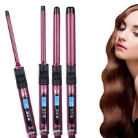 curling iron for women hair tongs styling tools super thin long curly hair bar rotating net red pink teddy roll wool small