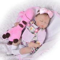 17 inch super realistic cute cloth body fashion closed eyes sleeping baby holiday gift doll toy bebe rebirth