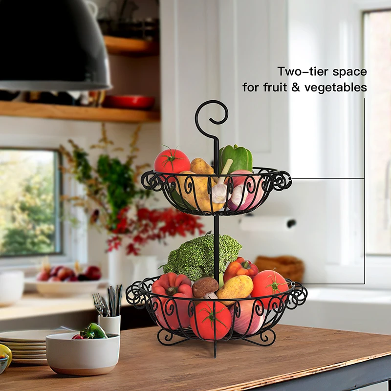 Корзина для фруктов полка хранения 2 шины самодизайнерский органайзер съемная