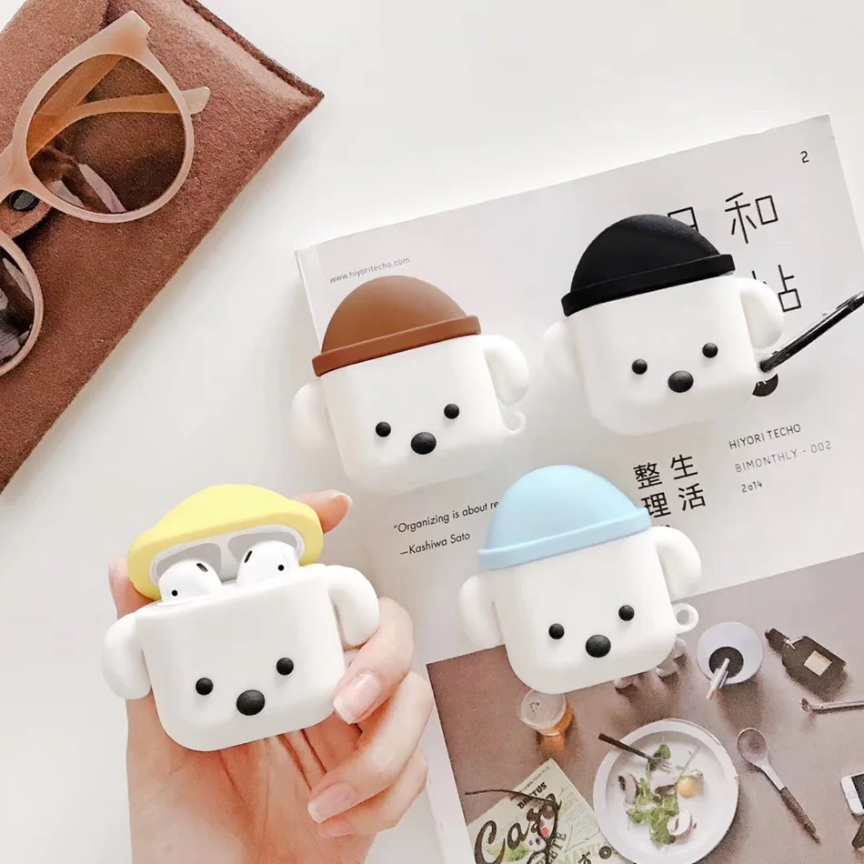 3D милый чехол для наушников Airpods 2 Чехол аниме кошка силиконовая утка наушники защитная крышка для Apple Air pods для наушников Чехол