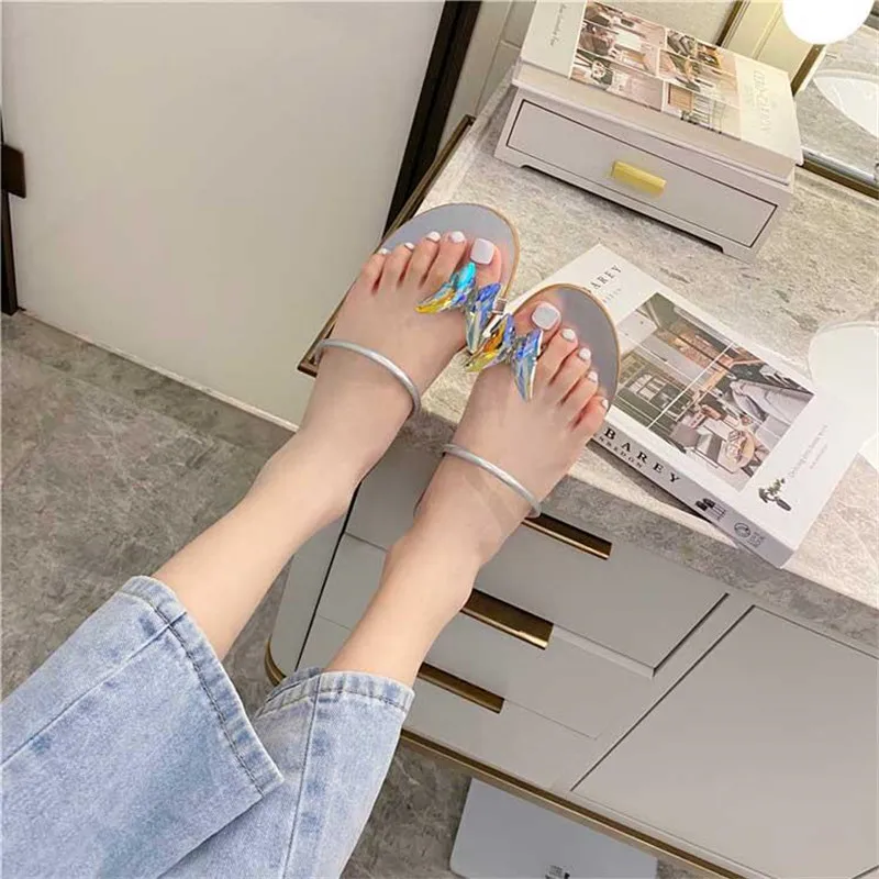 

New Women's Sandals Trendy Butterfly Women's Slippers Soft-soled Flat Shoes Women's Shoes Casual Fashion 4-8 9 MAIERNIS