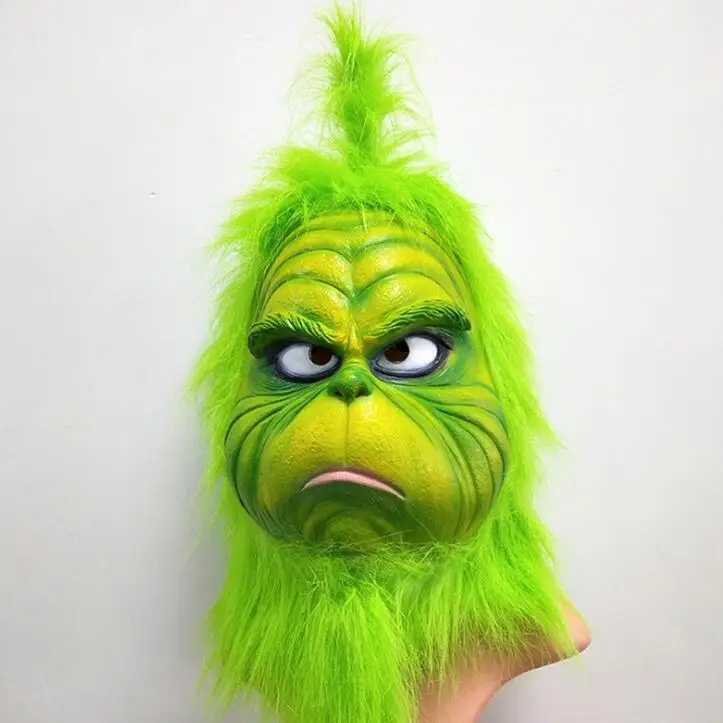 

Cute How Christmas Geek Stole Christmas Cosplay Mask Latex Halloween XMAS Full Head Latex Mask Cosplay Costume Mask Props