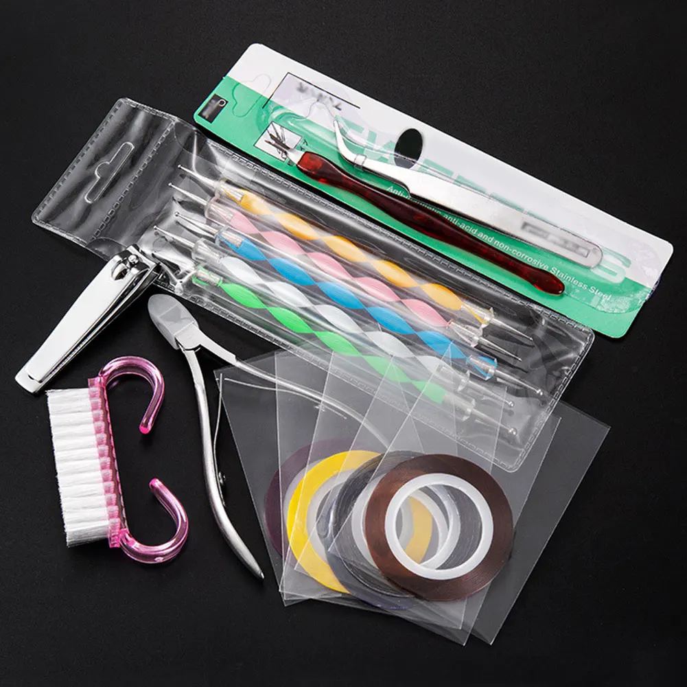 

Nail Art Handle Carving Brush Tool Set Acrylic Dotting Penstainless Steel Cuticle Trimmer Acrylic Gel UV Polish Tool Manicure