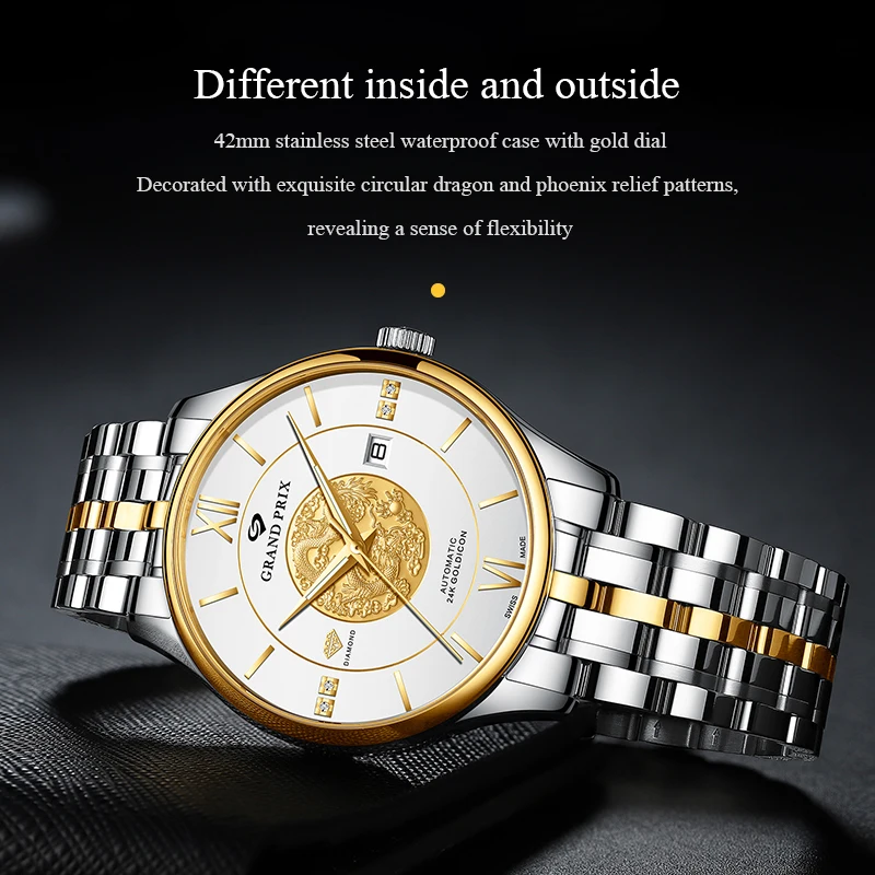 Часы наручные механические для мужчин и женщин водонепроницаемые с