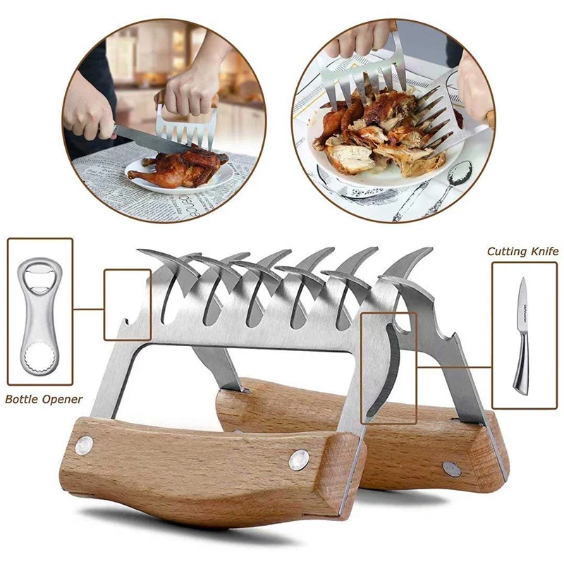 Измельчитель мяса когти барбекю медведя набор из металла вытянутая свинина